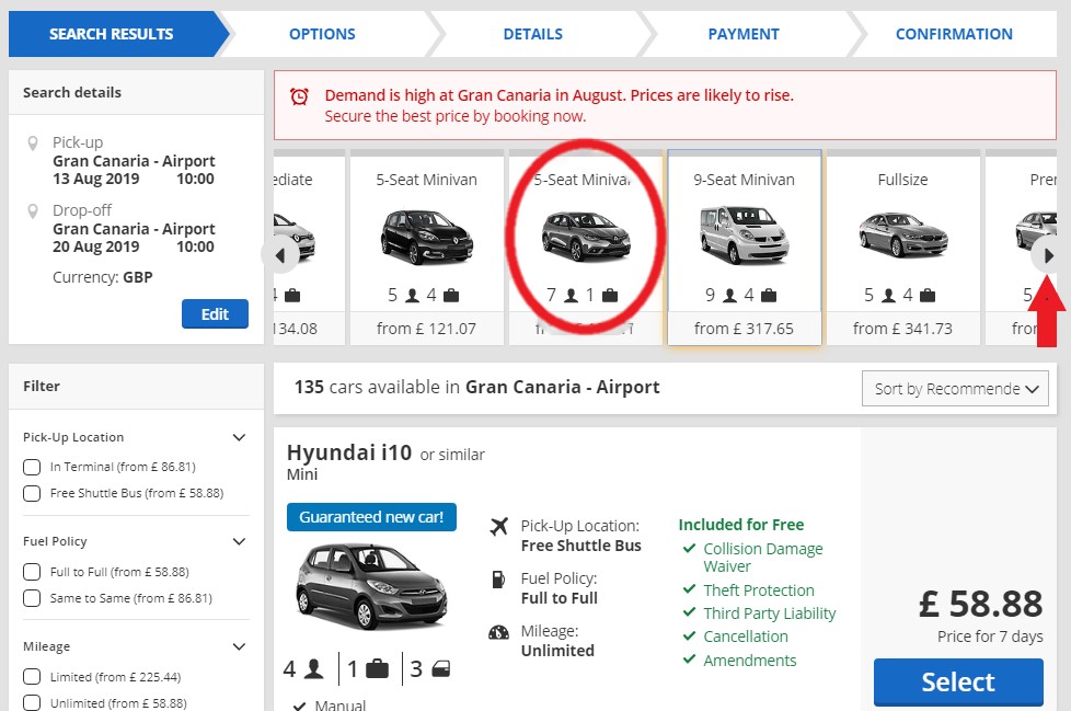 Minivan Price Comparison